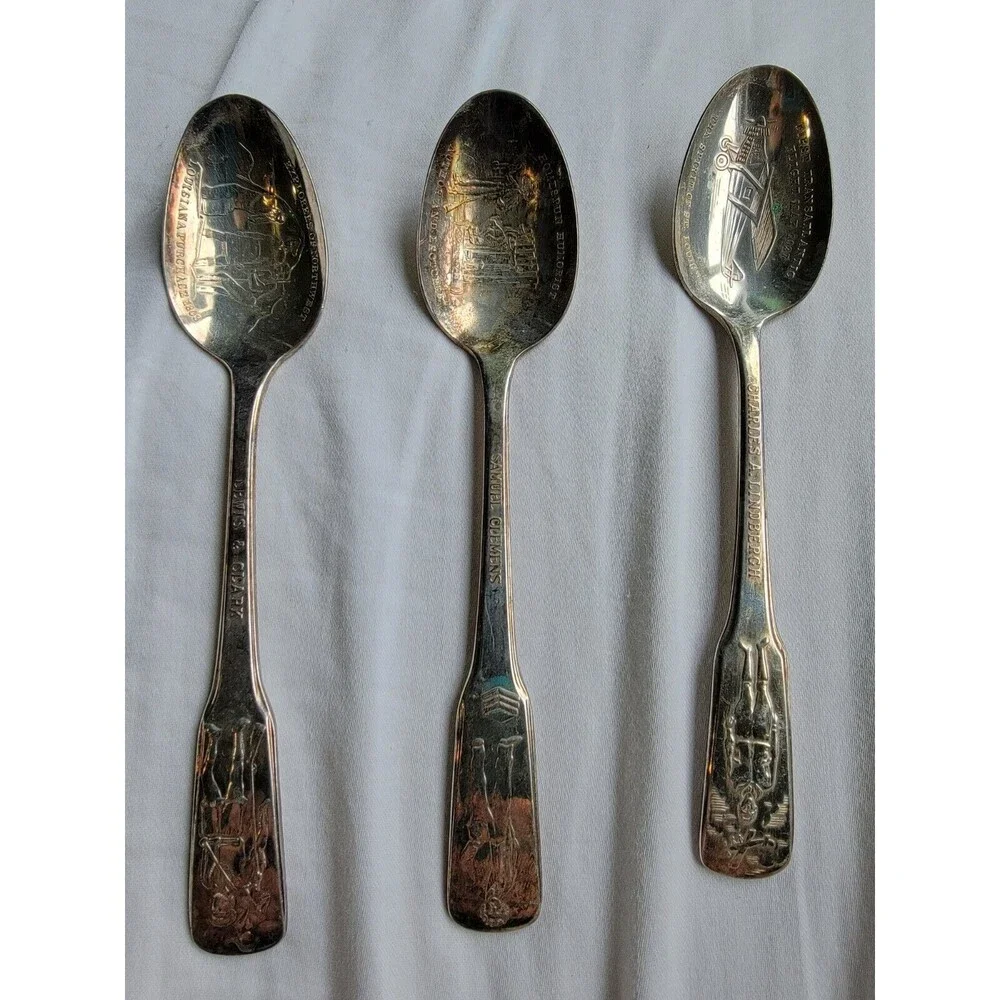 International‎ Silver Co Distinguished Americans Lot of 3 Spoons